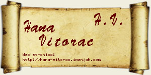 Hana Vitorac vizit kartica